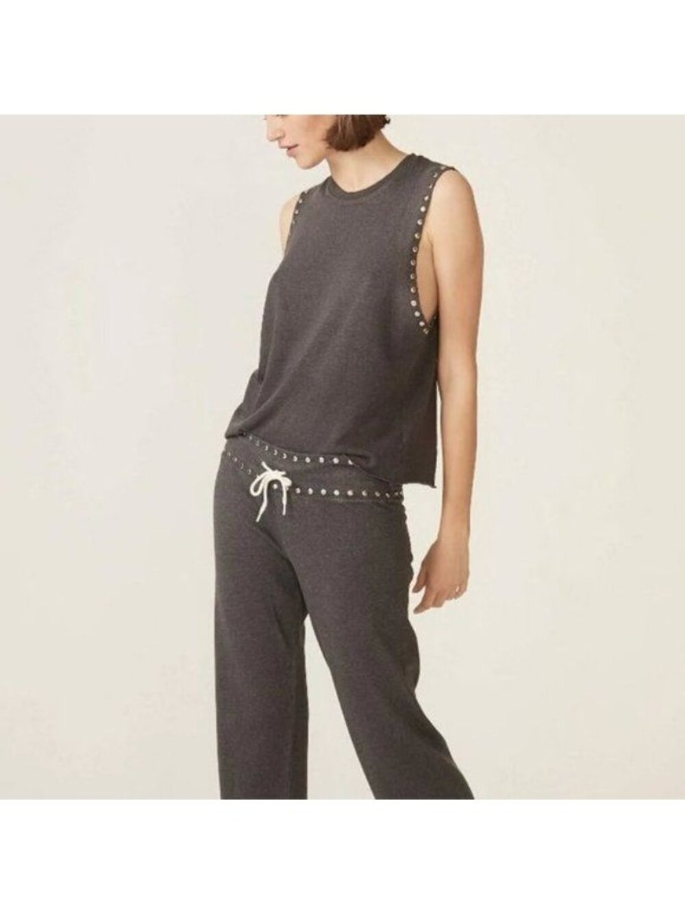 Monrow REVOLVE Studded Sleeveless Sweatshirt